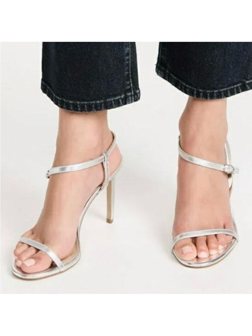 Sam Edelman Metallic Silver Doran Strappy Heeled Sandal‎s - NWT